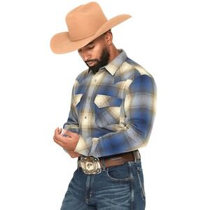 NEW Pendleton Wyatt Plaid Pearl Snap Western Shirt Men's Medium Cowboy Exclusive